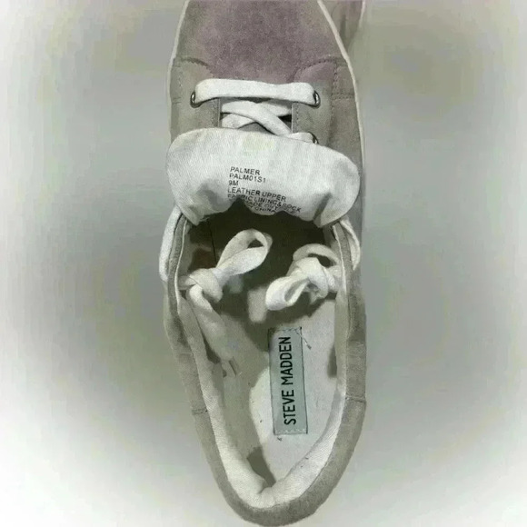 Steve Madden Palmer Platform Sneakers 9M Pink Cream Suede Y2K Soft Chunky - Picture 8 of 9